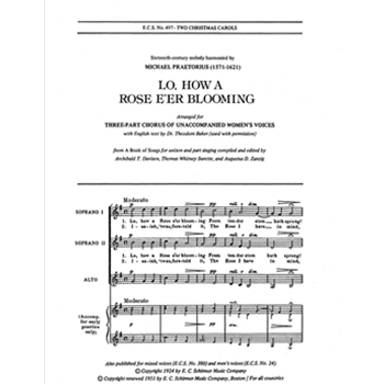 Two Christmas Carols: Lo, How a Rose & While Shepherds Watched