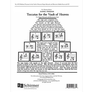 Toccatas for the Vault of Heaven (Score & Electronic Media)