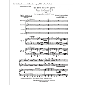 To Thee Alone be Glory, BWV 41