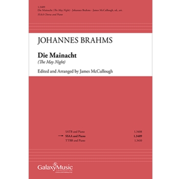 Die Mainacht (The May Night) by Brahms Johannes - McCullough James - for SSAA and Piano