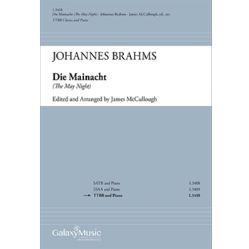 Die Mainacht (The May Night) by Brahms Johannes - McCullough James - for TTBB and Piano
