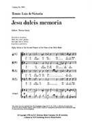 Jesu Dulcis Memoria by De Victoria Tomas L for SATB