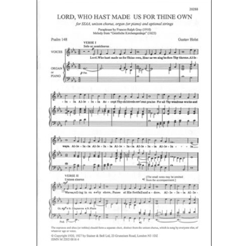 Lord, Who Hast Made Us for Thine Own (Psalm 148)