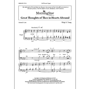 Great Thoughts of Thee in Hearts Abound