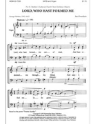 Lord, Who Hast Formed Me (Choral Score)