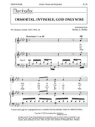 Immortal, Invisible, God Only Wise (Choral Score)