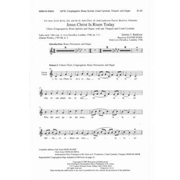 Jesus Christ Is Risen Today by Bankson Jeremy for Full Score