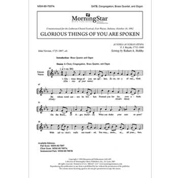 Glorious Things of You Are Spoken (Choral Score)