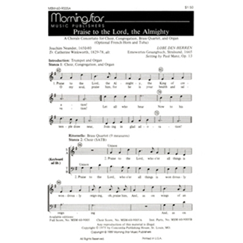Praise to the Lord, the Almighty (Full Score)