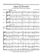 Adam Lay Ybounden by Siegfried Kevin for SATB divisi