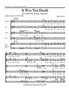 It Was Not Death by Gibson Paul Dickinson Emily for SATB a cappella
