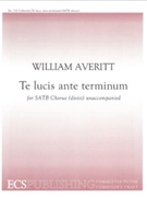 Te Lucis Ante Terminum by Averitt William for SATB