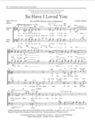 So Have I Loved You by Sharpe Carlyle for SATB a cappella