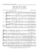 Set Me As A Seal by Gregorio Joseph for SATB