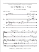 This Is The Record Of John by White David Ashley for SATB