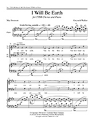 I Will Be Earth by Walker Gwyneth Swenson May for TTB/TBB/TTBB
