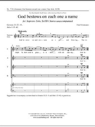 God Bestows On Each One A Name by Gramann Fred for Soprano Solo and SAATB a cappella