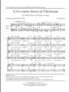 Love Came Down At Christmas by Healey Derek Rossetti Christina for SATB