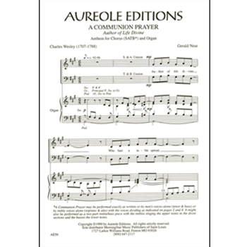Communion Prayer by Near Gerald for 2-part or SATB