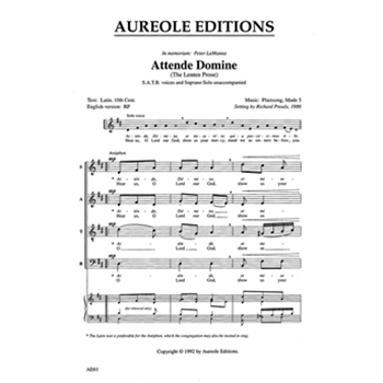 Attende Domine (The Lent Prose) by Proulx Richard for SAB a cappella