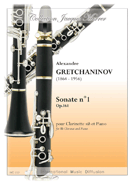 Sonate #1 Opus 161 by Gretchaninov Alexander for Bb Clarinet