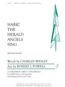 Hark The Herald Angels Sing by - Powell Robert J - for SATB and Piano (String 4tet and Congre)