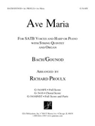 Ave Maria by Bach and Gounod - Proulx Richard - for Full Score and Parts