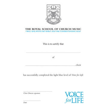Voice for Life - Light Blue Level Certificate