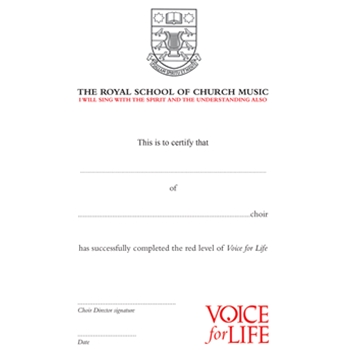 Voice for Life - Red Level Certificate