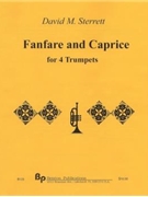 Fanfare and Caprice - 4 trumpets - score and parts by Sterrett David for