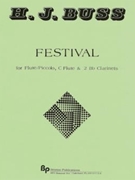 Festival - 2 flutes (flute/piccolo and 1 C) and 2 Bb clarinets - score and parts by Buss Howard for