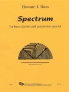 Spectrum - solo bass clarinet and 4 percussion - score and parts by Buss Howard for