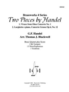 2 Pieces by Handel by Handel George Frideric - Blackwell Thomas - for Brass Quartet