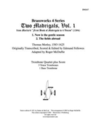 2 Madrigals Vol. 1 Trb by Morley - McDuffie - for Tbn. Quartet