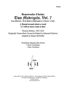 2 Madrigals Vol. 7 Trb by Morley - McDuffie - for Tbn. Quartet