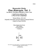 2 Madrigals Vol. 5 by Morley - McDuffie - for Brass Quartet