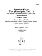 2 Madrigals Vol.11 by Morley - McDuffie - for Brass Quartet