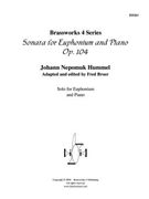 Sonata for Euphonium and Piano Op. 104 by Hummel Johann Nepomuk - Broer - for EuphoniumSolo
