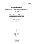Sonata for Horn and Piano Op. 104 by Hummel Johann Nepomuk - Broer - for Horn Solo