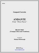 Andante from Three Pieces by Corrette Michel - McDonough Michael - for Brass Trio