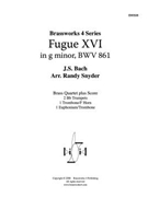 Fugue XVI in g minor BWV 861 by Bach Johann Sebastian - Snyder - for Brass Quartet