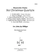 6 Christmas Quartets by Various - Hilfiger John Jay - for Horn Quartet