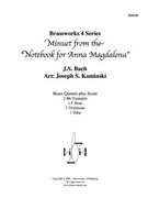 Minuet from the "Notebook for Anna Magdalena" by Bach Johann Sebastian - Kaminski - for Brass Quintet
