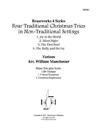 4 Traditional Christmas Trios in Non-Traditional Settings by Various - Manchester - for Brass Trio