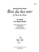 Bist du bei mir by Bach Johann Sebastian - Snyder - for Brass Quartet