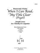When I Can Read My Title Clear by Lowry - Carpenter - for Brass Quintet