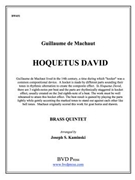 Hoquetus David by Machaut Guillaume de - Kaminski - for Brass Quintet