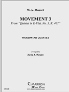 Quintet in Eb No. 3 K. 407 (Mvt. 3) by Mozart Wolfgang Amadeus - Werden David - for WWind Quintet