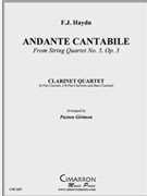 Andante cantabile from String Quartet No. 5 Op. 3 by Haydn - Girtmon Paxton - for Clt. Quartet