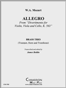 Allegro by Mozart Wolfgang Amadeus - Boldin James - for Brass Trio